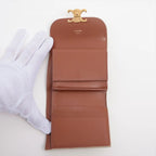 Celine Triomphe Small Flap Wallet Leather Trifold Compact — view 5