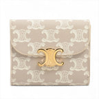 Celine Triomphe Small Flap Wallet Leather Trifold Compact