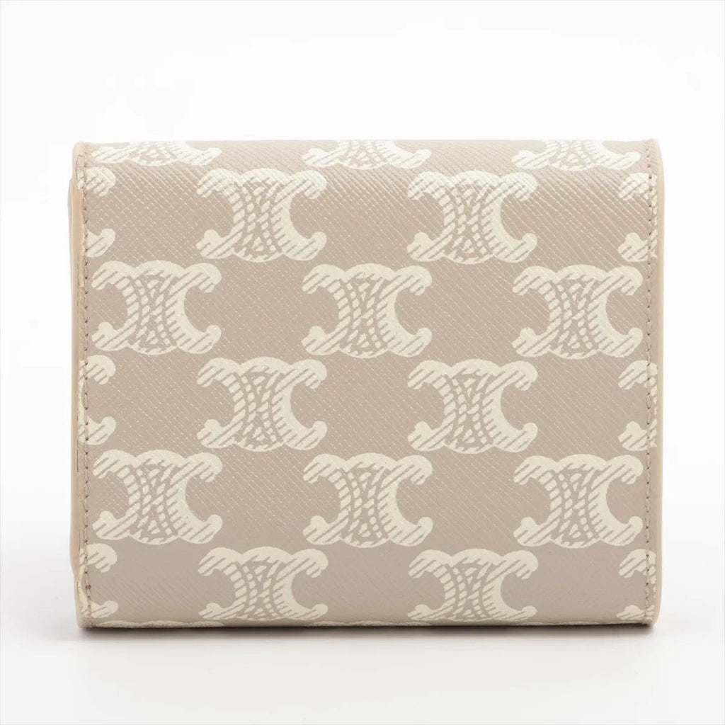 Celine Triomphe Small Flap Wallet Leather Trifold Compact — view 2