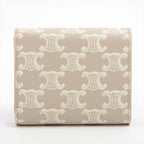 Celine Triomphe Small Flap Wallet Leather Trifold Compact — view 2