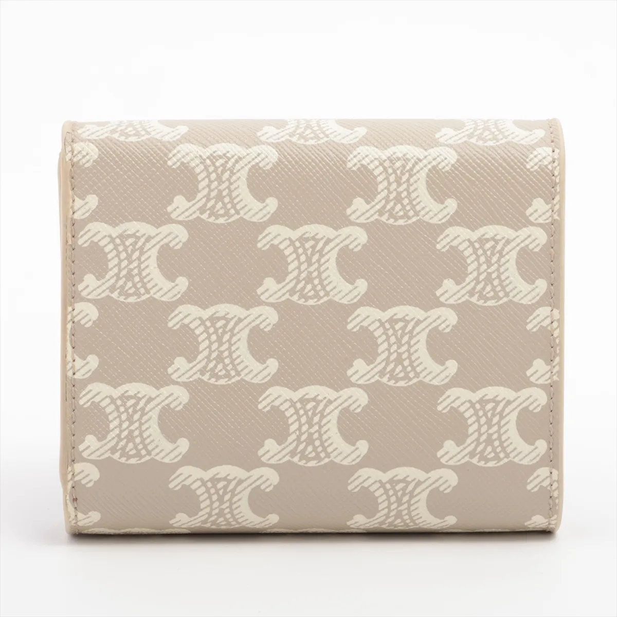 Celine Triomphe Small Flap Wallet Leather Trifold Compact — view 2
