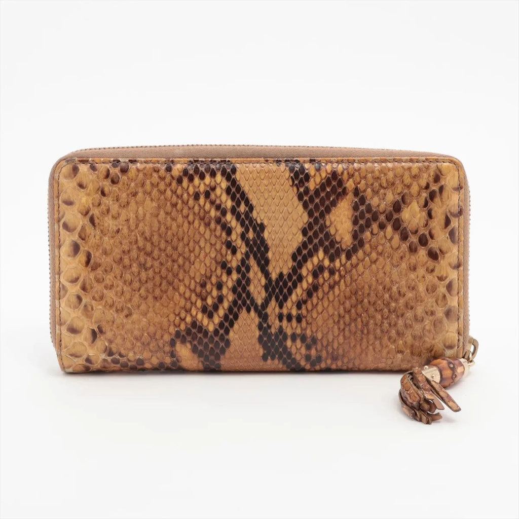 Gucci Bamboo Tassel Python Leather Wallet Zip Around — view 2