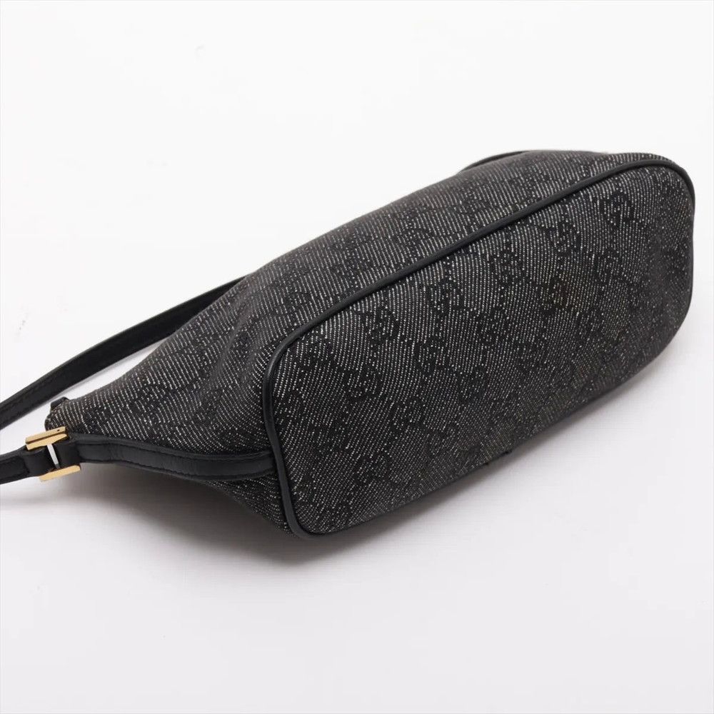 Gucci GG Denim Leather Handbag Black — view 4