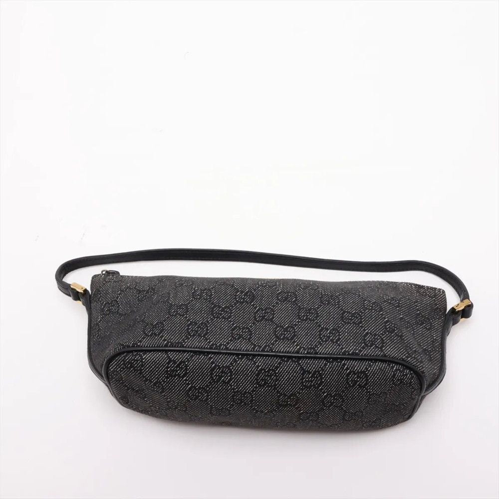 Gucci GG Denim Leather Handbag Black — view 6