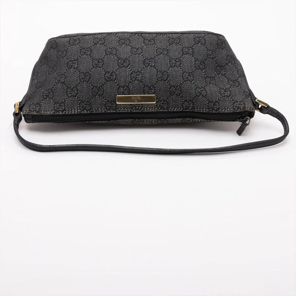 Gucci GG Denim Leather Handbag Black — view 5