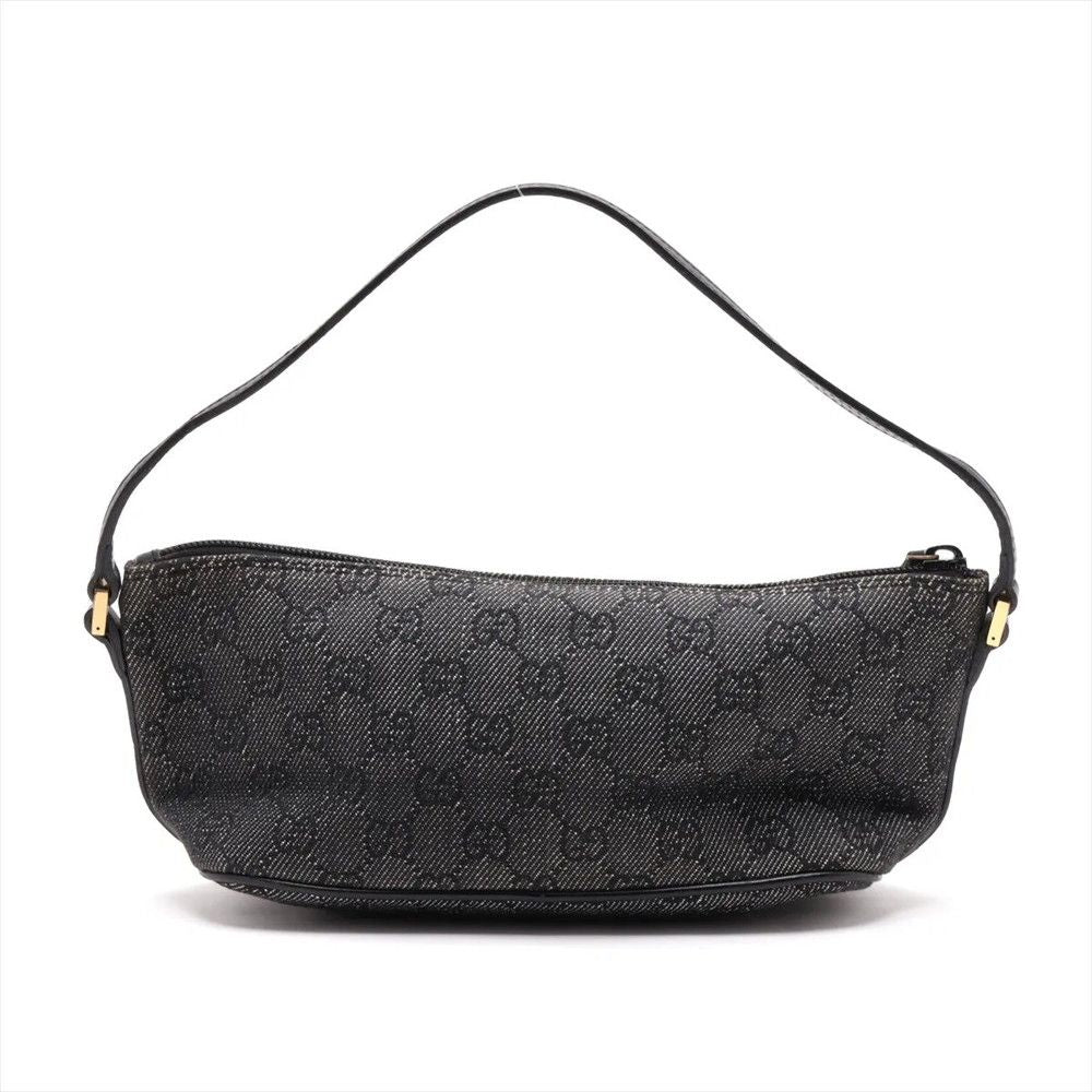 Gucci GG Denim Leather Handbag Black — view 2