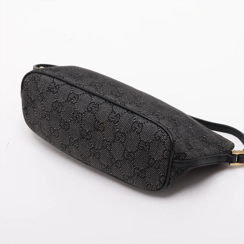 Gucci GG Denim Leather Handbag Black — view 3