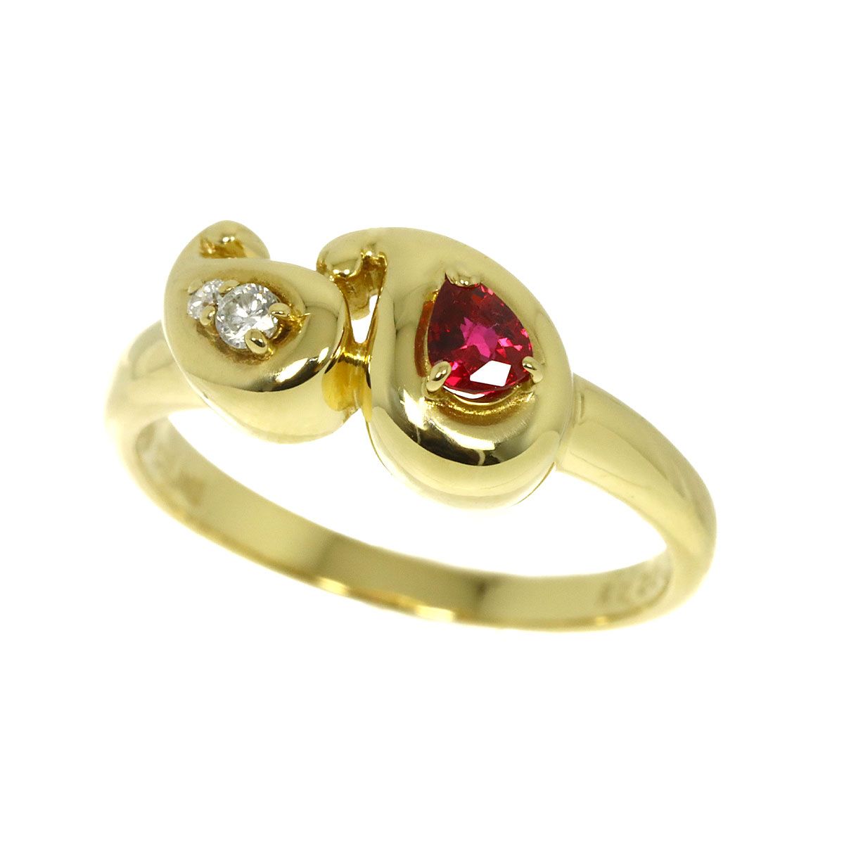Celine Ring Ruby Diamond 18k Yellow Gold — view 5