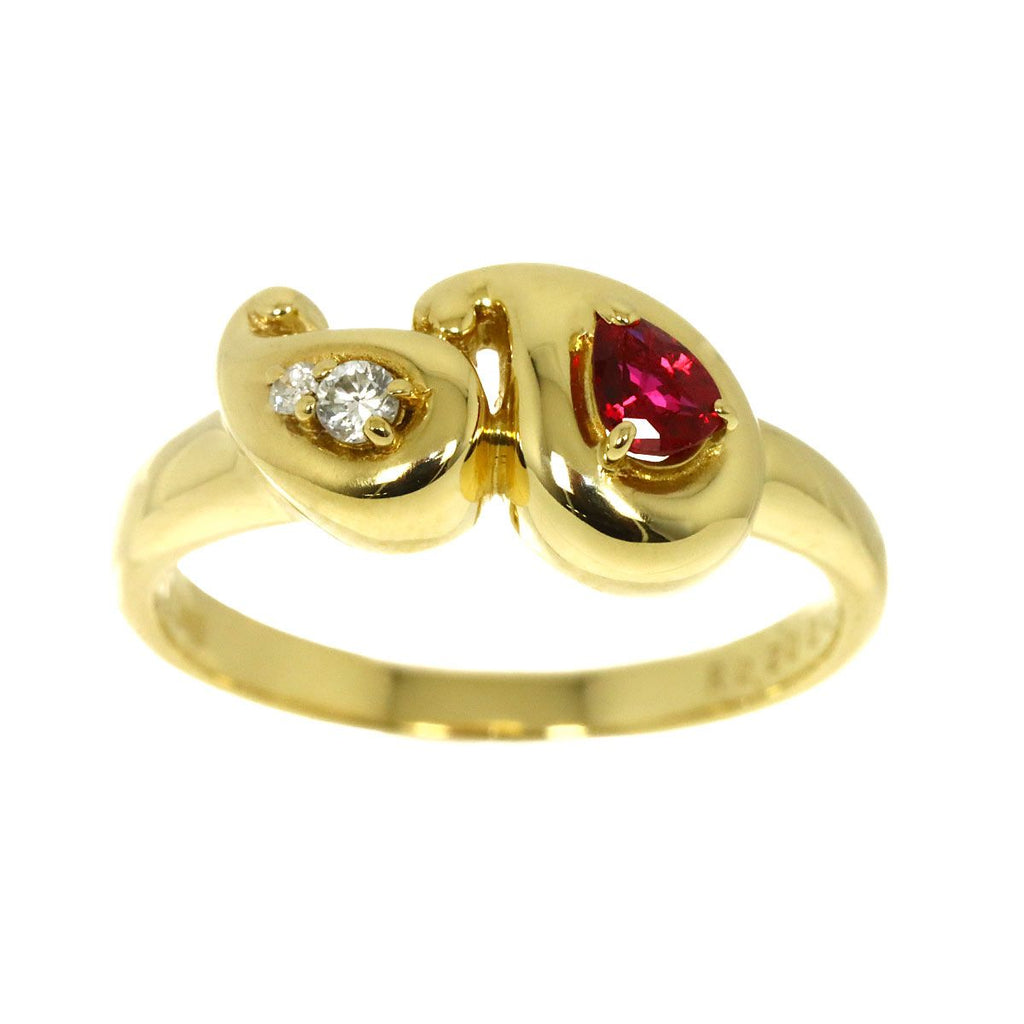 Celine Ring Ruby Diamond 18k Yellow Gold — view 2