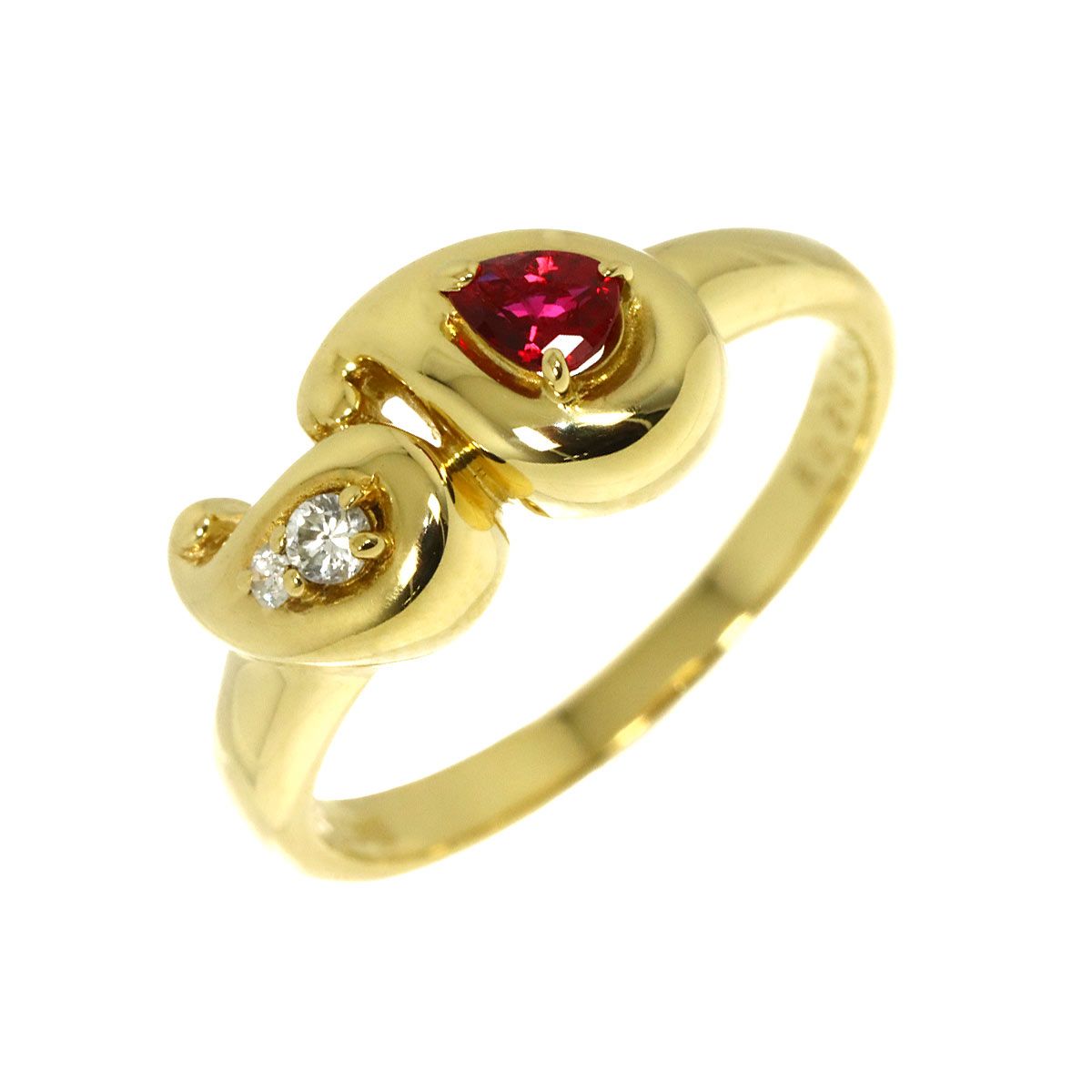 Celine Ring Ruby Diamond 18k Yellow Gold