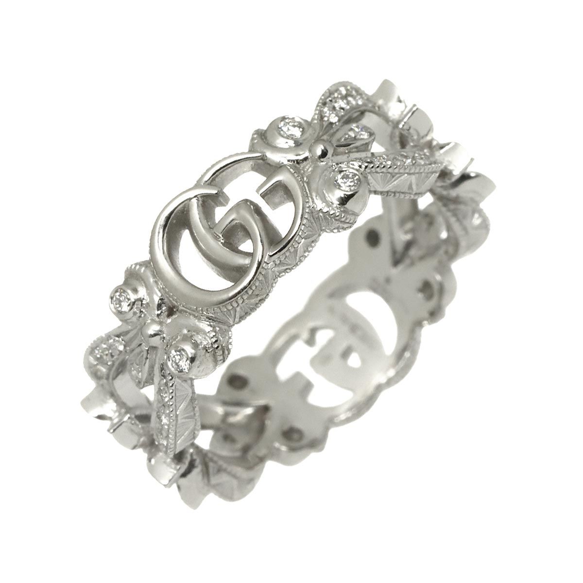 Gucci Flora Ring Diamond 18k White Gold