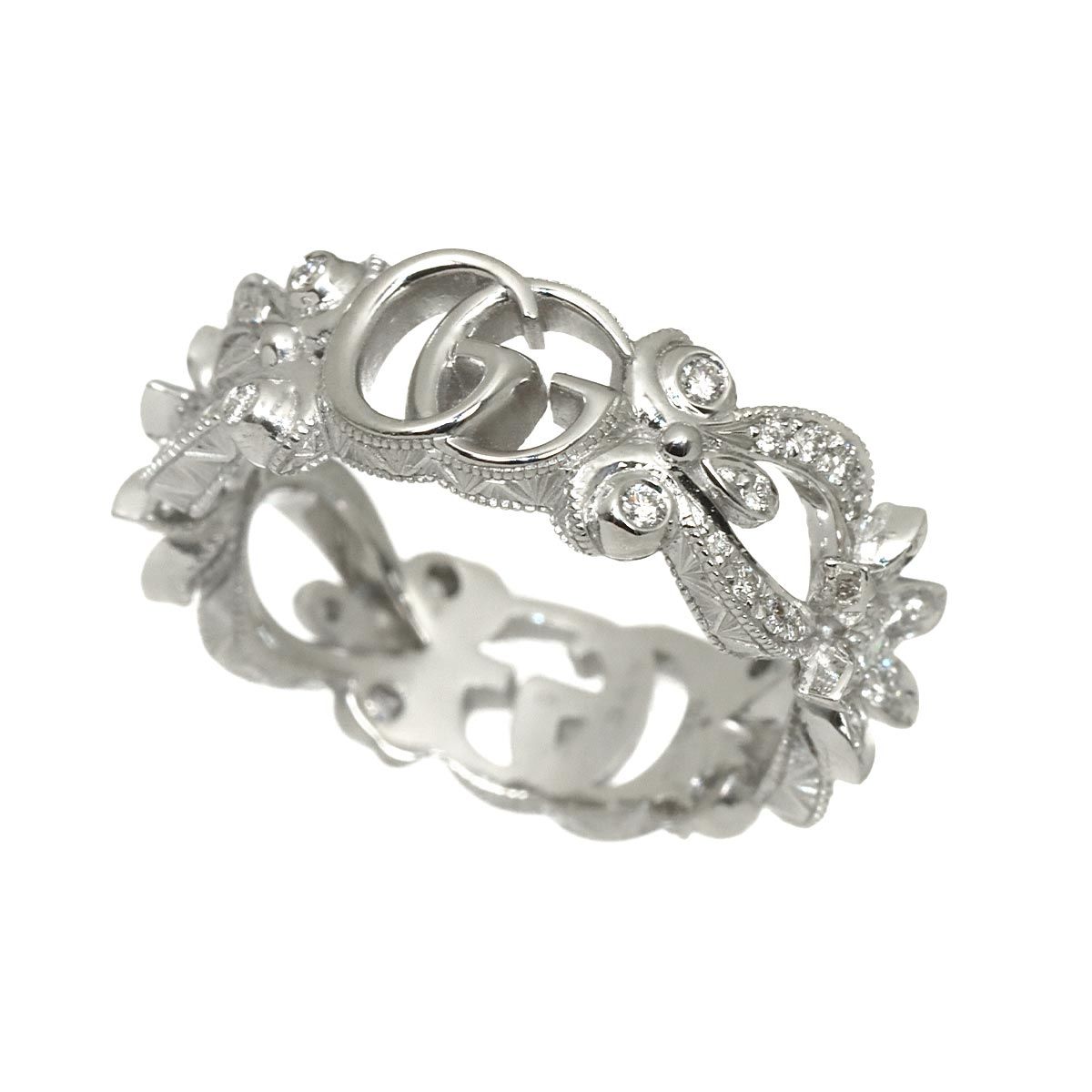 Gucci Flora Ring Diamond 18k White Gold — view 4