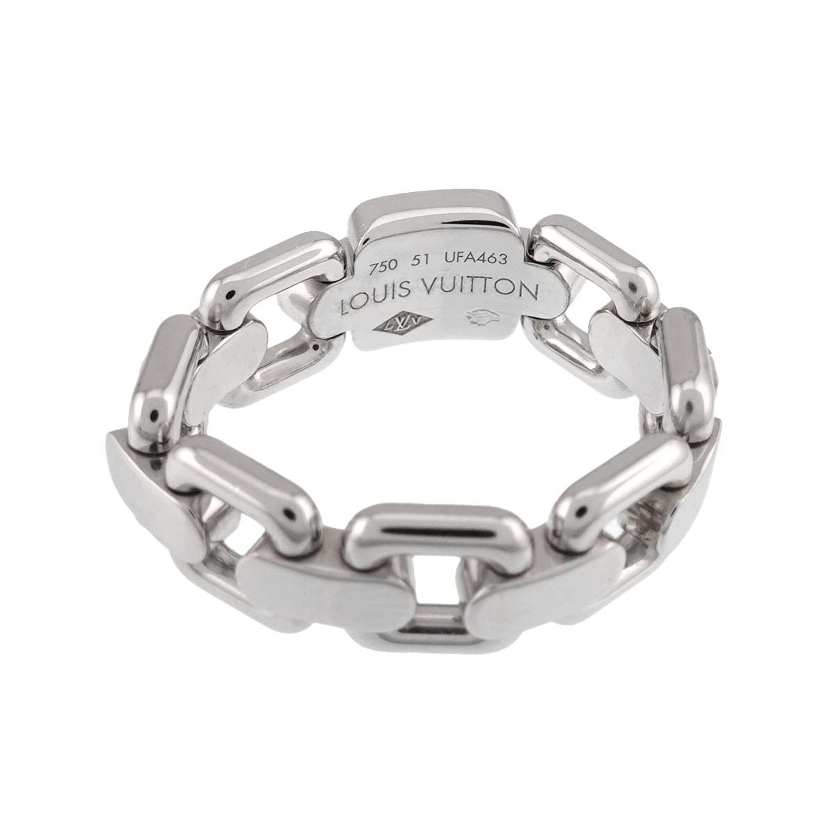 Louis Vuitton Bague Chain Attraction 51 Ring 18k White Gold 750 Berg — view 3