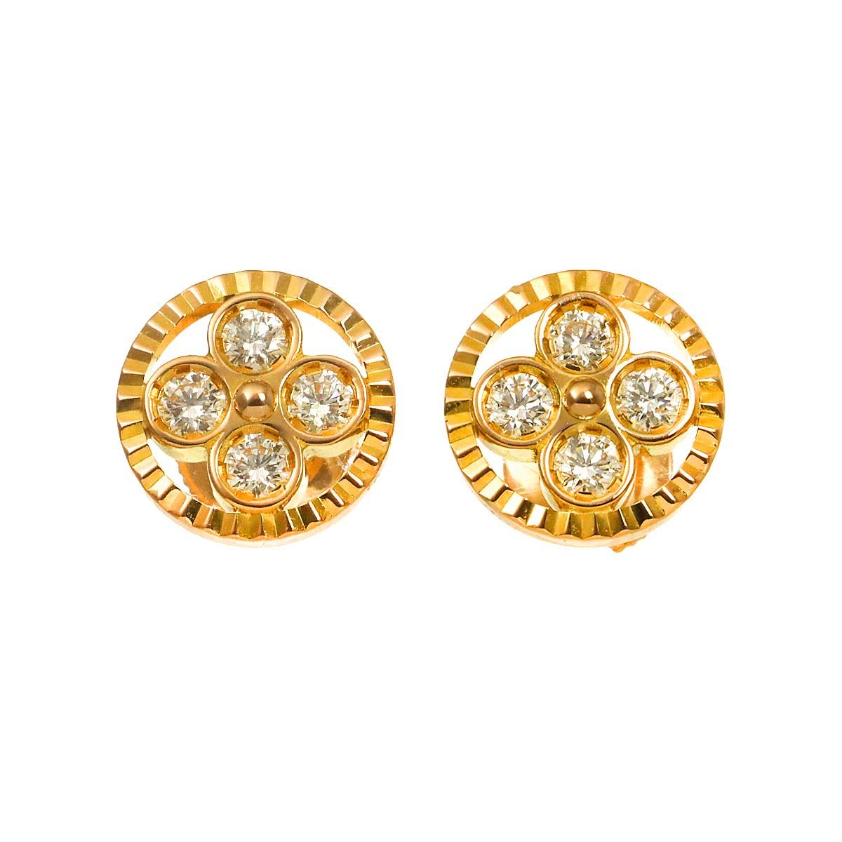 Louis Vuitton Puce Saint Blossom BB Diamond Earrings 18k Pink Gold