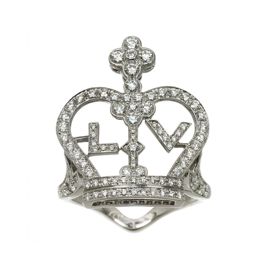 Louis Vuitton Bague Crown 54 Ring Diamond 18k White Gold — view 2