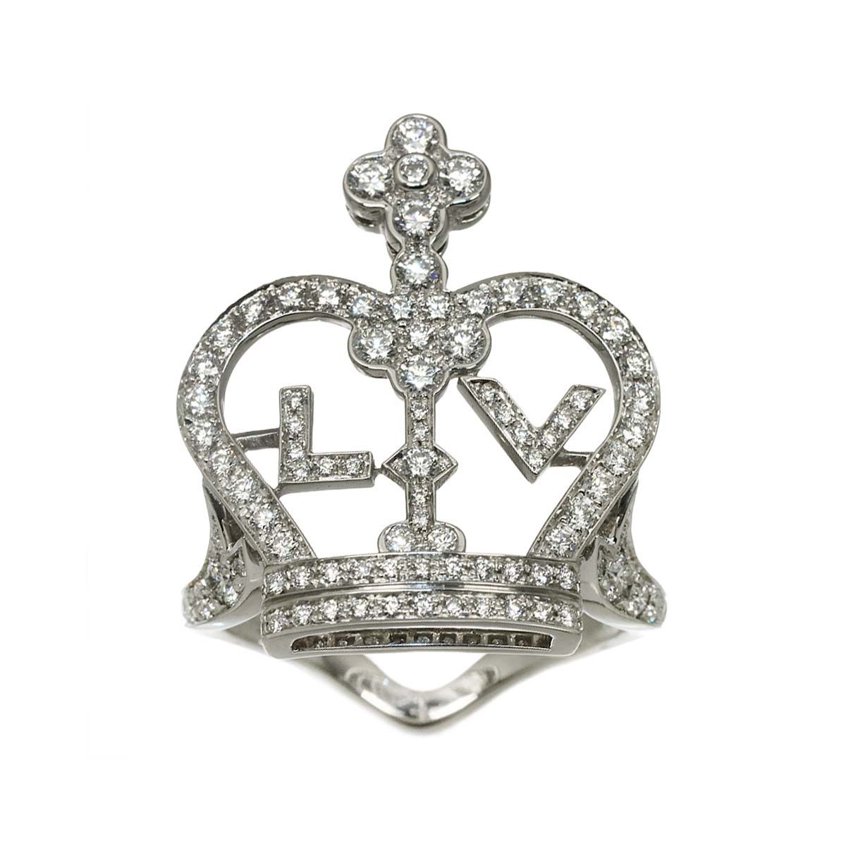 Louis Vuitton Bague Crown 54 Ring Diamond 18k White Gold — view 2