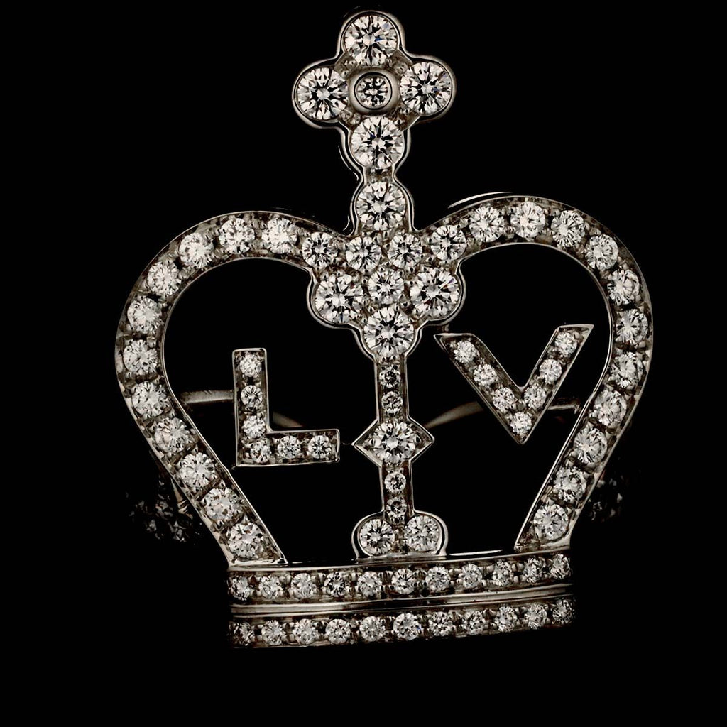 Louis Vuitton Bague Crown 54 Ring Diamond 18k White Gold — view 7
