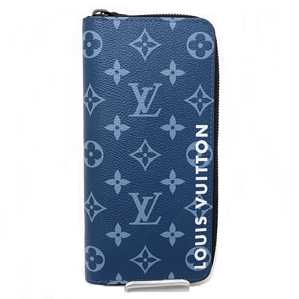 Louis Vuitton Zippy Wallet Vertical Zip Around Monogram Blue Rank