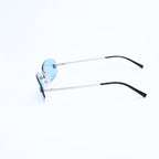 Chanel Rimless Sunglasses Eyewear CC Logo Blue Silver — view 6