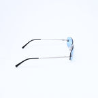 Chanel Rimless Sunglasses Eyewear CC Logo Blue Silver — view 5