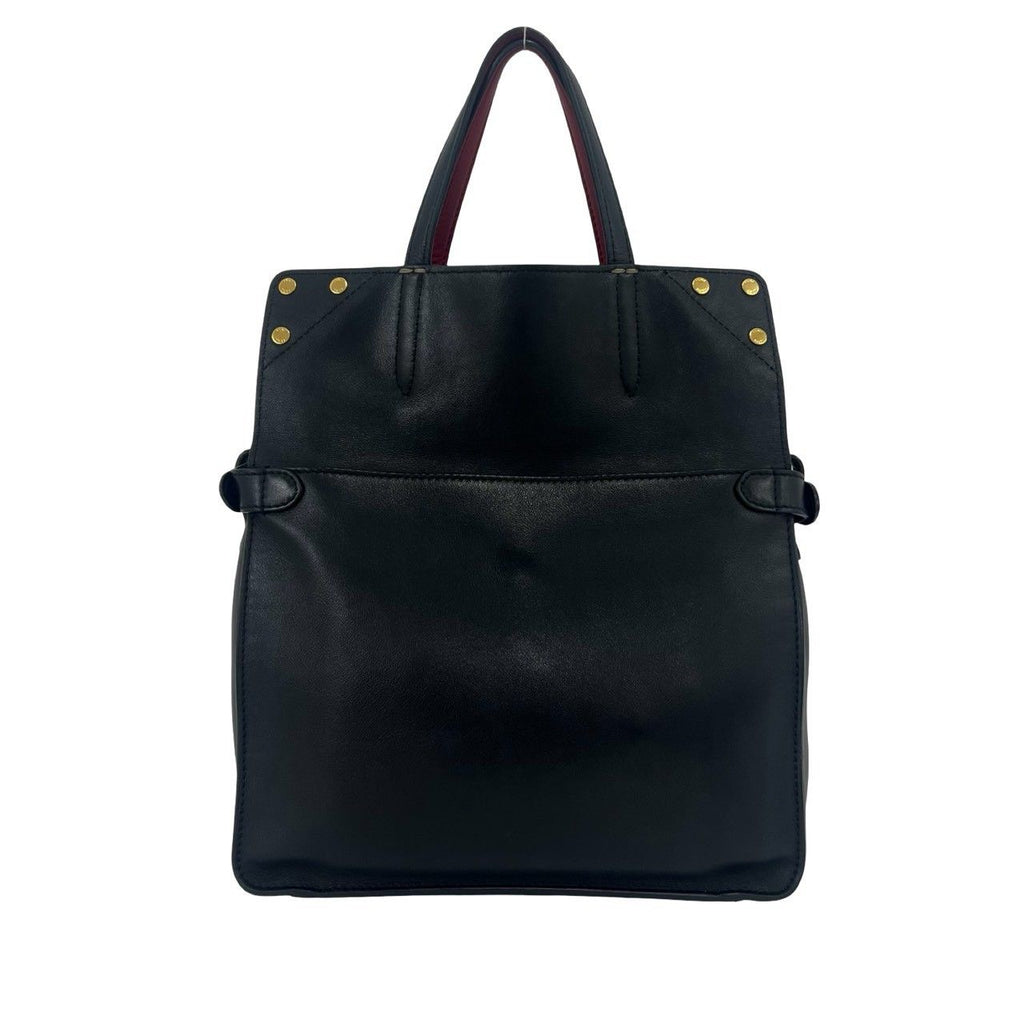 Fendi Flip Logo Suede Leather 2-Way Shoulder Bag Black Brown Red — view 3