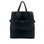 Fendi Flip Logo Suede Leather 2-Way Shoulder Bag Black Brown Red — view 3