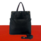 Fendi Flip Logo Suede Leather 2-Way Shoulder Bag Black Brown Red