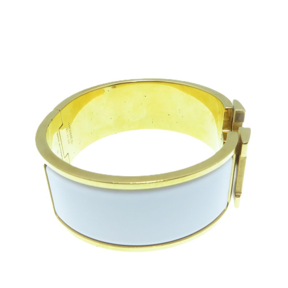 Hermes Clic Clac H GM White Gold Bangle Bracelet — view 2