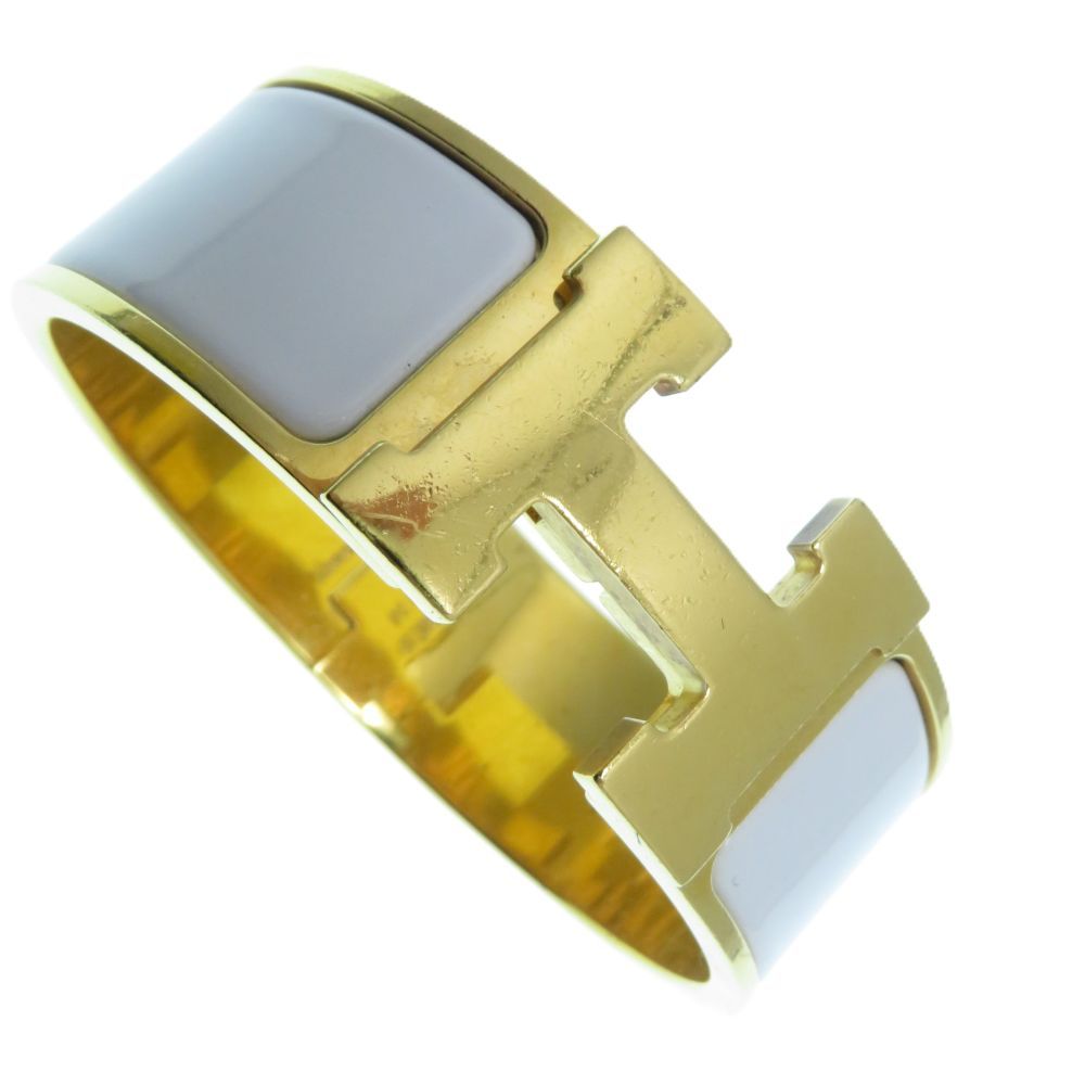 Hermes Clic Clac H GM White Gold Bangle Bracelet — view 6