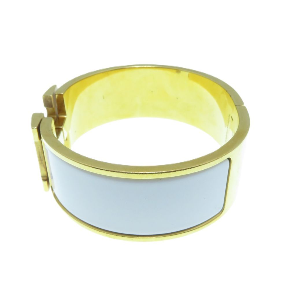 Hermes Clic Clac H GM White Gold Bangle Bracelet — view 4
