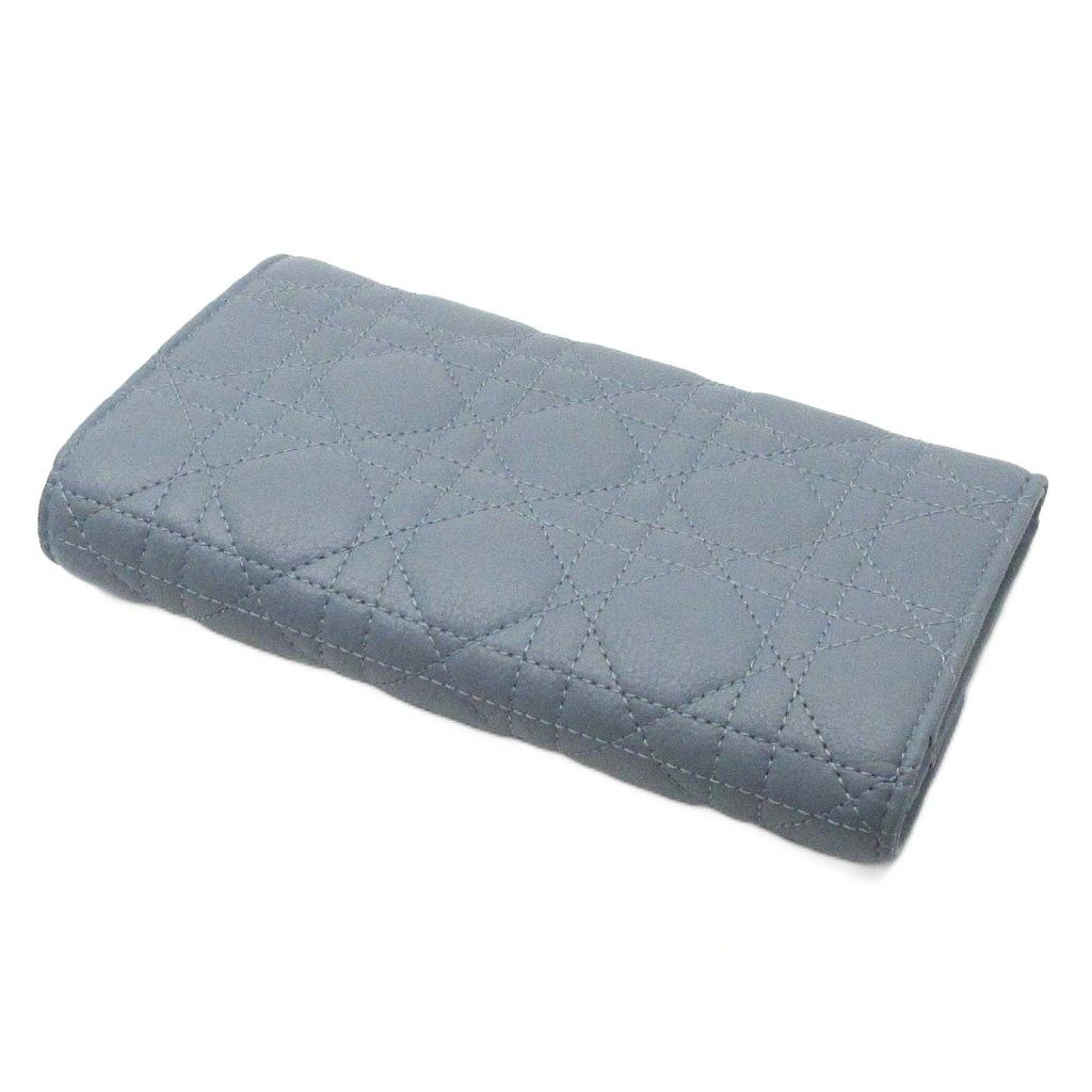 Dior Orchid Bifold Wallet Leather Cannage Cloud Blue — view 2
