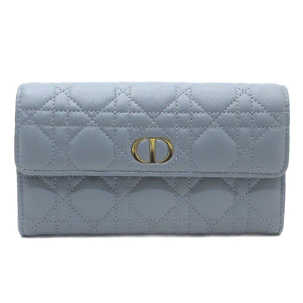 Dior Orchid Bifold Wallet Leather Cannage Cloud Blue