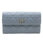 Dior Orchid Bifold Wallet Leather Cannage Cloud Blue