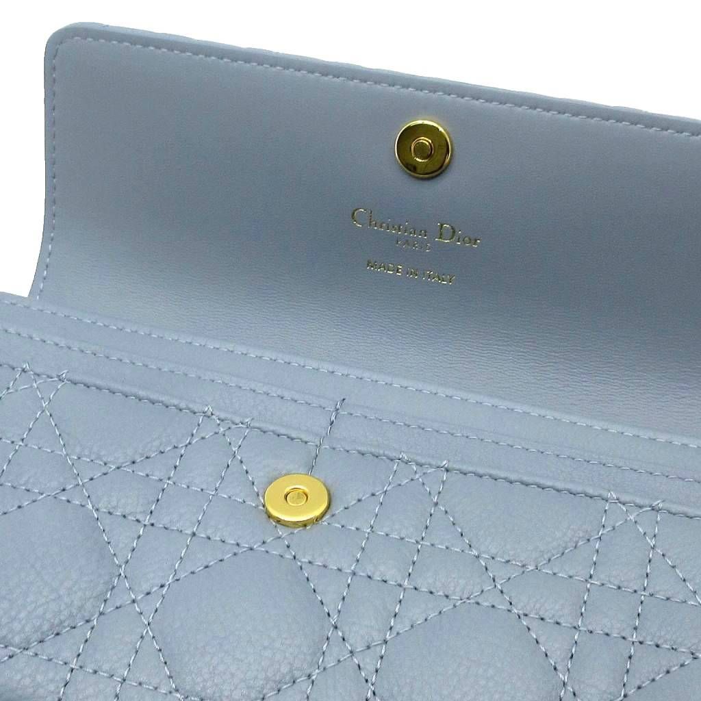Dior Orchid Bifold Wallet Leather Cannage Cloud Blue — view 4