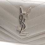 Saint Laurent Small Envelope Wallet Leather Gray Silver — view 6