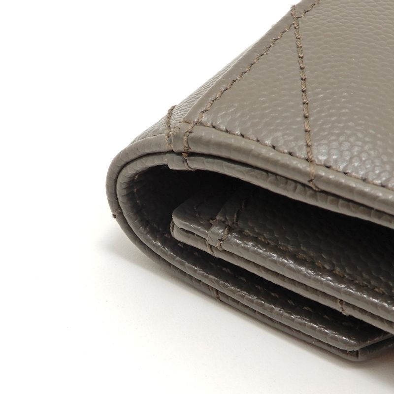 Saint Laurent Small Envelope Wallet Leather Gray Silver — view 8