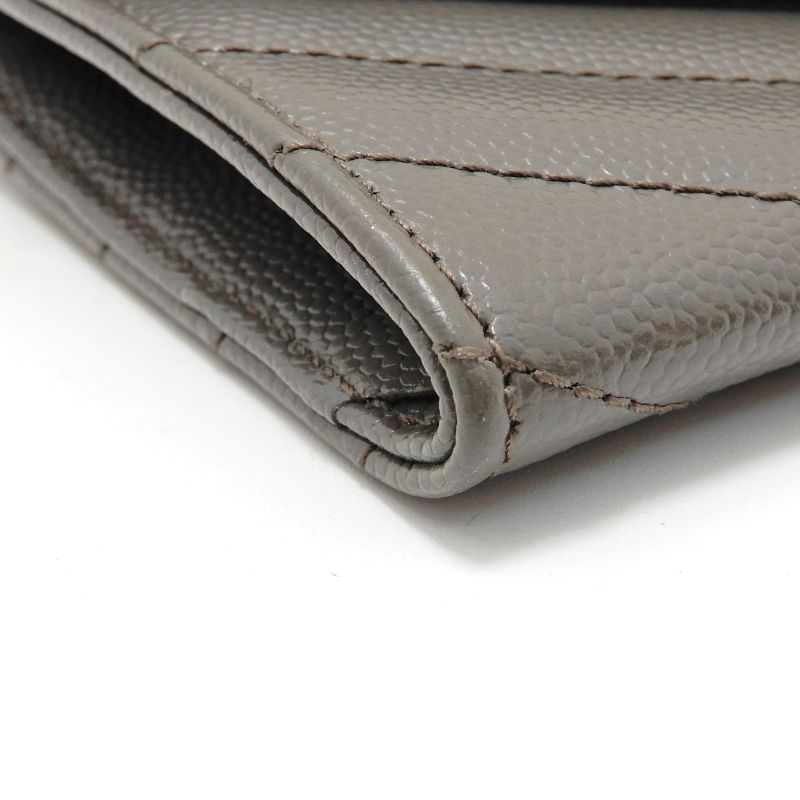 Saint Laurent Small Envelope Wallet Leather Gray Silver — view 7