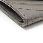 Saint Laurent Small Envelope Wallet Leather Gray Silver — view 7