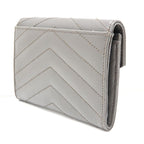 Saint Laurent Small Envelope Wallet Leather Gray Silver — view 2