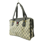 Gucci Vintage Tote Bag GG All Over Print Sherry Line Leather Beige Black — view 3