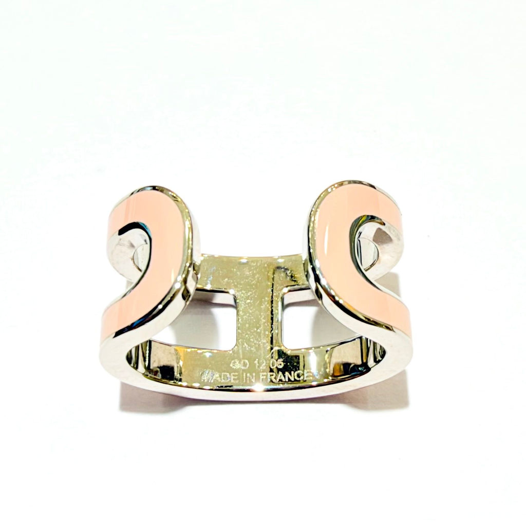 Hermes Pop H Mini Ear Cuff Earrings Rose Dragee SS Enamel — view 2