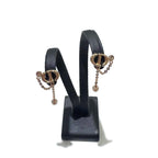 Dior Earrings CD Logo Pink Gold Crystal Faux Pearl — view 2