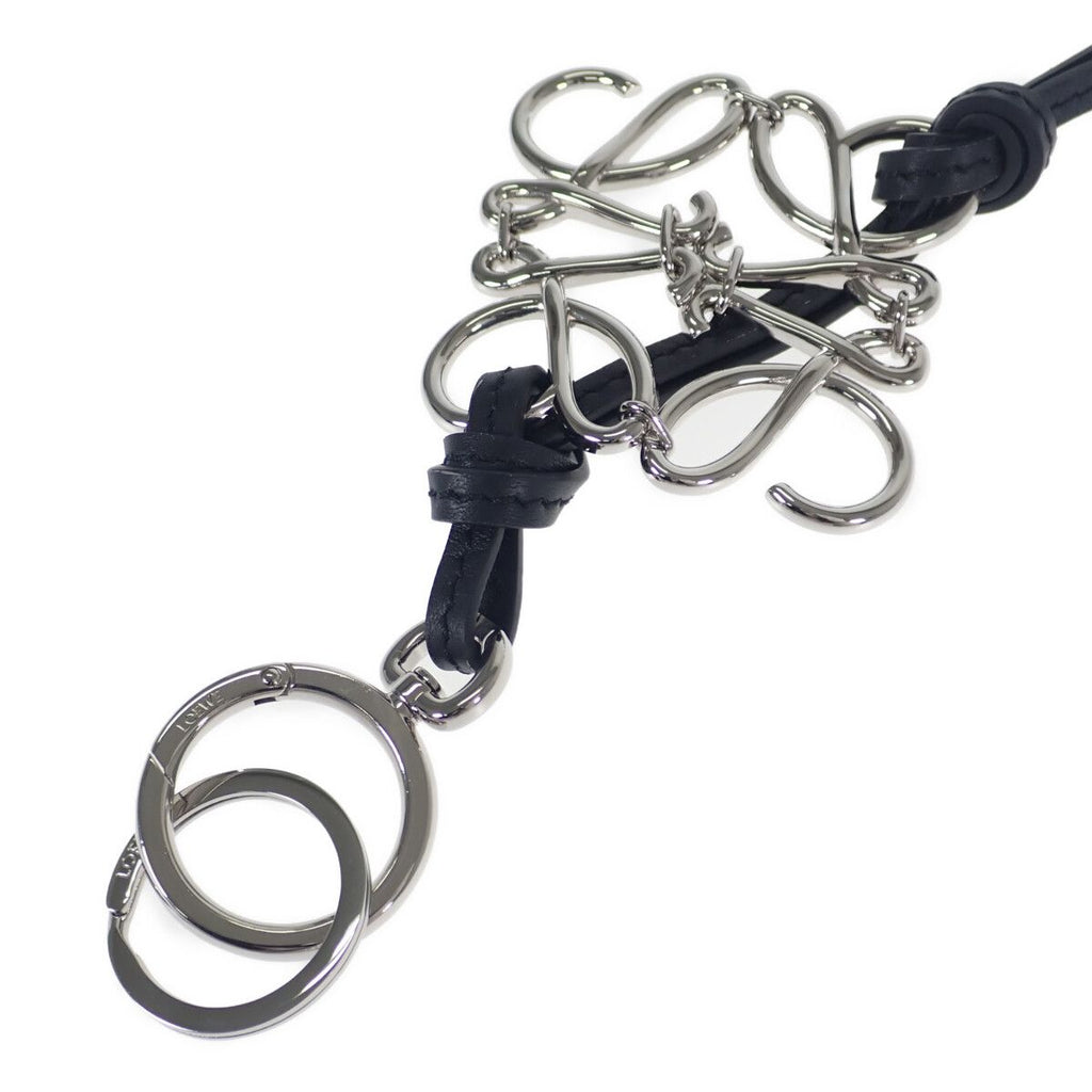 Loewe Anagram Charm Key Holder Calfskin Palladium Black — view 2