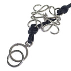 Loewe Anagram Charm Key Holder Calfskin Palladium Black — view 2
