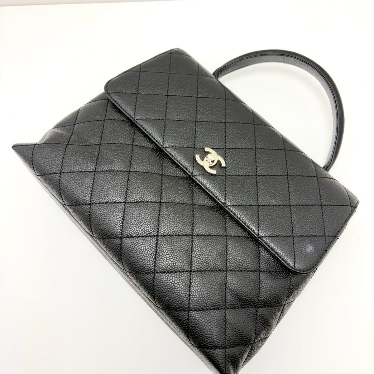 Chanel Top Handle Bag Black Caviar Handbag — view 5