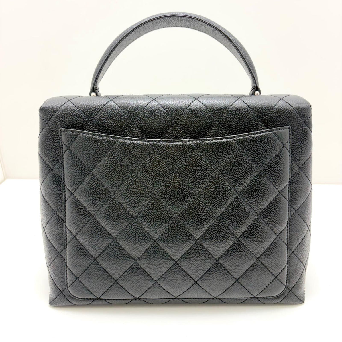 Chanel Top Handle Bag Black Caviar Handbag — view 2