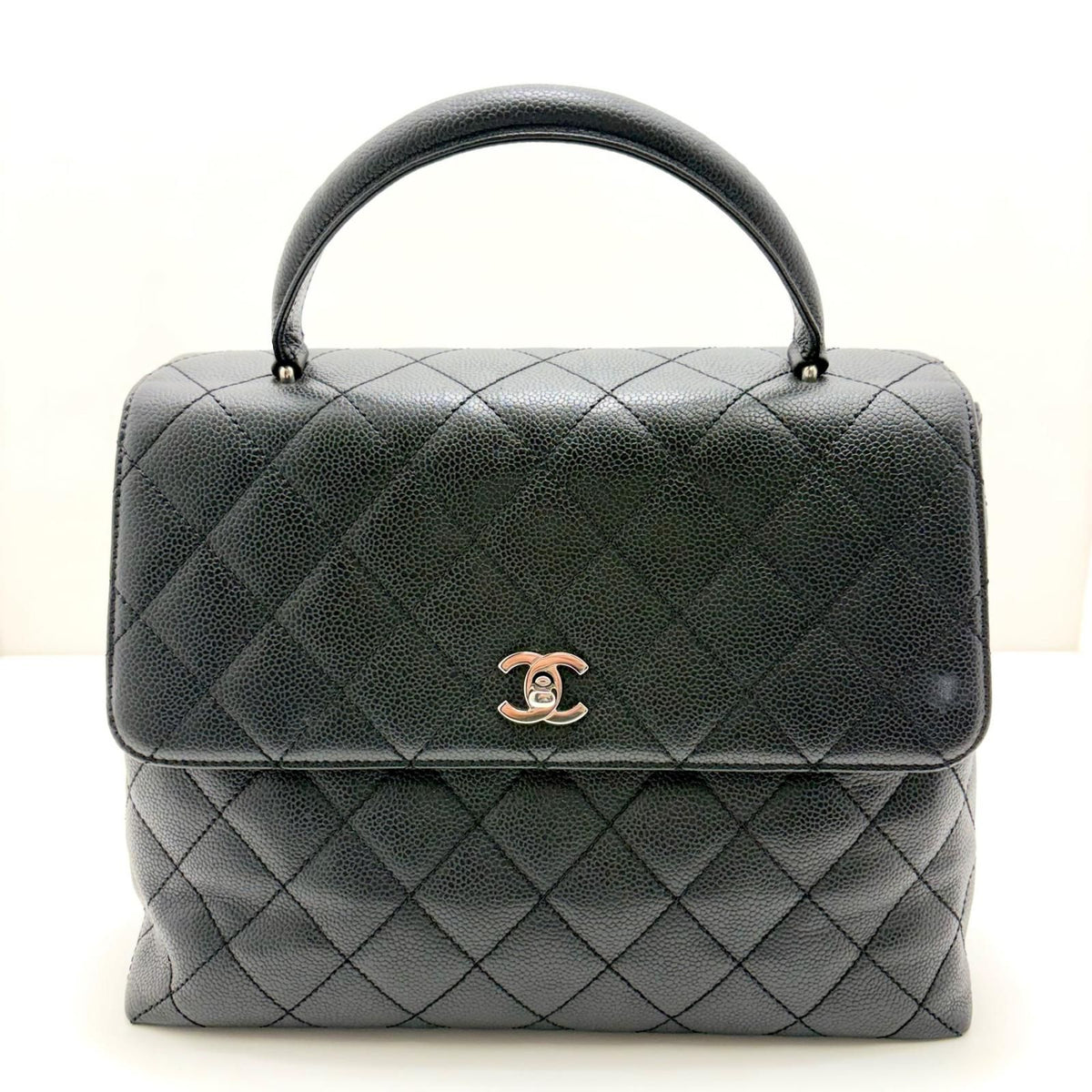 Chanel Top Handle Bag Black Caviar Handbag