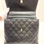 Chanel Top Handle Bag Black Caviar Handbag — view 6