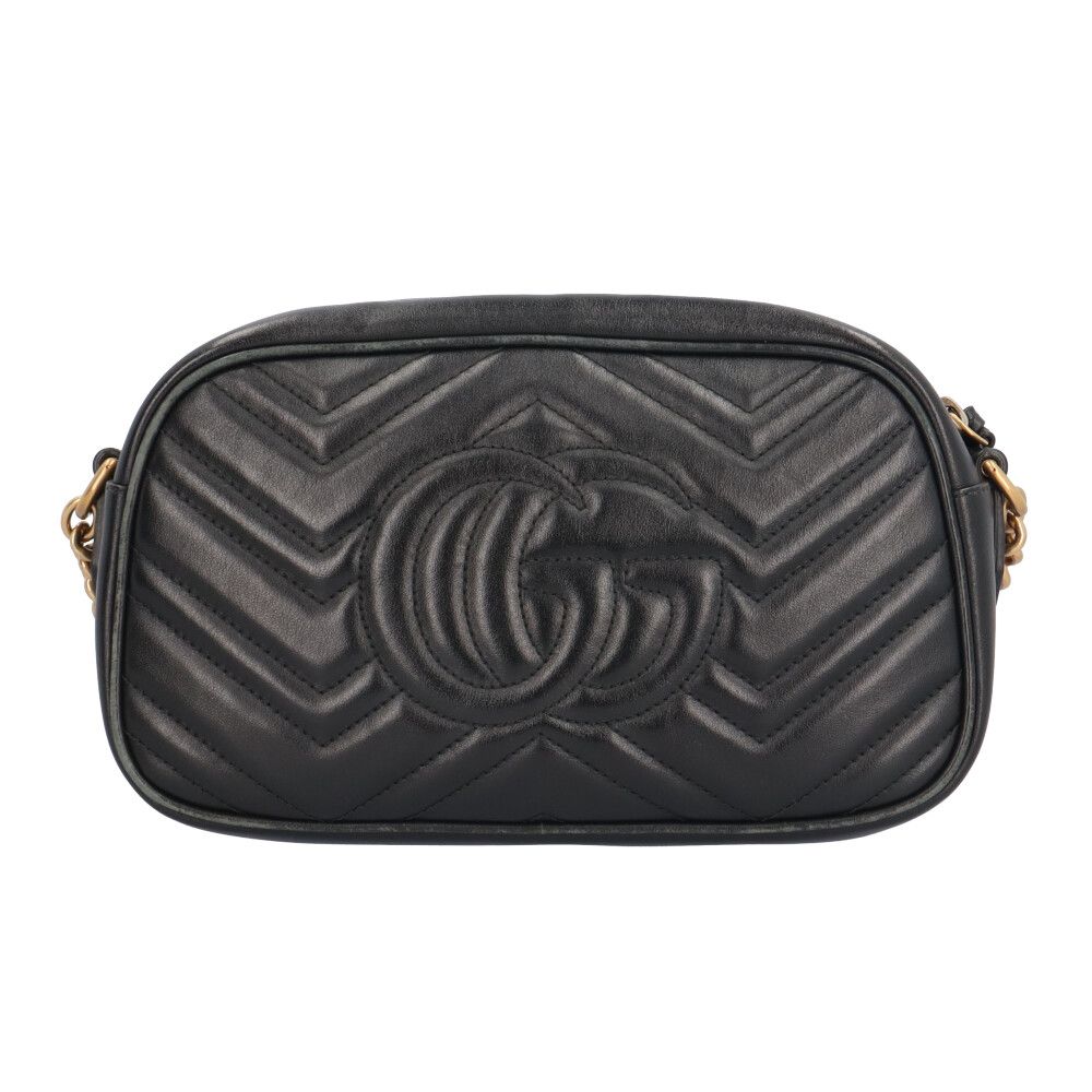 Gucci Small GG Marmont Shoulder Bag Leather Black — view 3
