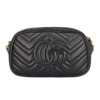 Gucci Small GG Marmont Shoulder Bag Leather Black — view 3